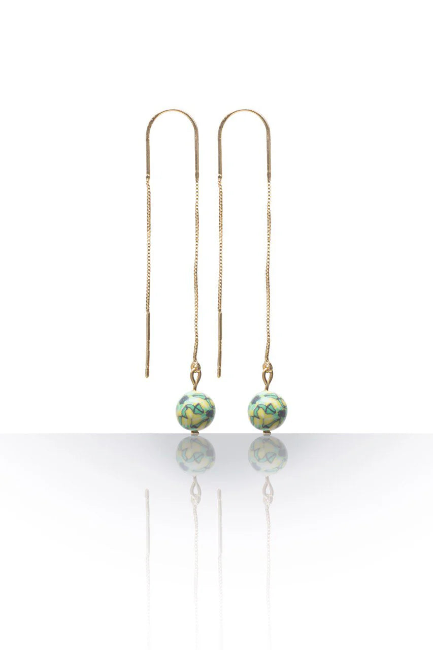 Boucles d’Oreilles Pendantes Perle en Fimo